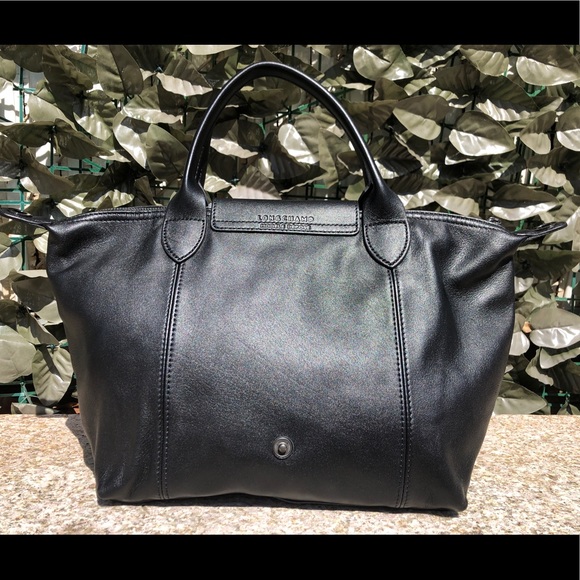 Longchamp Le Pliage Cuir Black Leather - Picture 2 of 10